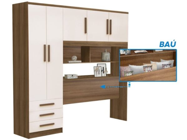 Guarda-Roupa México 5 portas 3 gavetas Casal – Mel/Areia