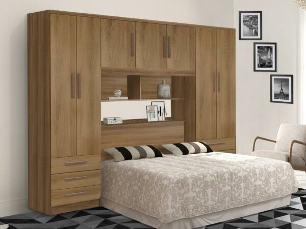 Guarda-Roupa Acoplado México 5 portas + Floripa 2 portas Casal – Mel