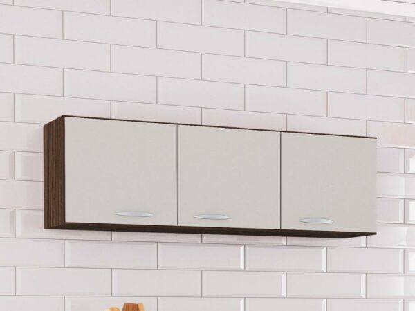 Armário de Cozinha Aéreo Poquema 1,20 – Chocolate/Off white