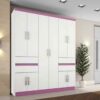 Guarda-Roupa Araplac 1430 flex 10 portas - Branco/Lilás
