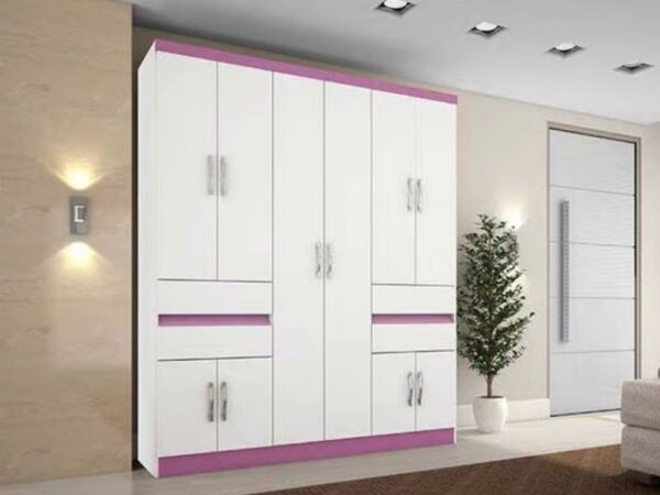 Guarda-Roupa Araplac 1430 flex 10 portas - Branco/Lilás