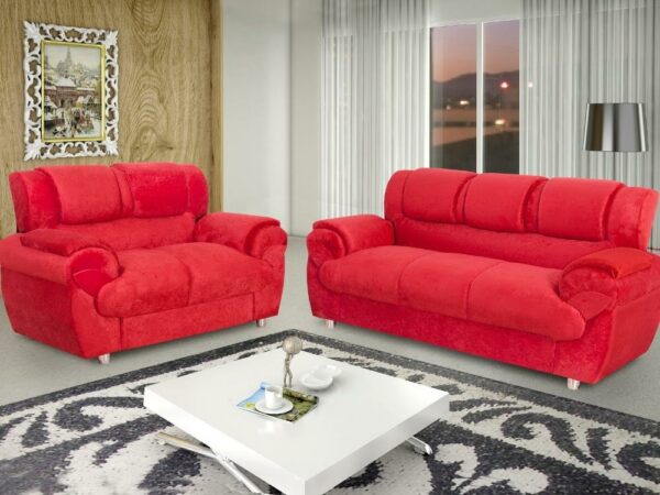 Conjunto de sofá 2 x 3 lugares REF 7025 - Vermelho