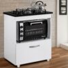 Balcão Salvia para cooktop 4 bocas - Branco