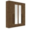 Guarda-Roupa Da Vinci Plus c/ espelho 4 portas e 3 gavetas – Ipê