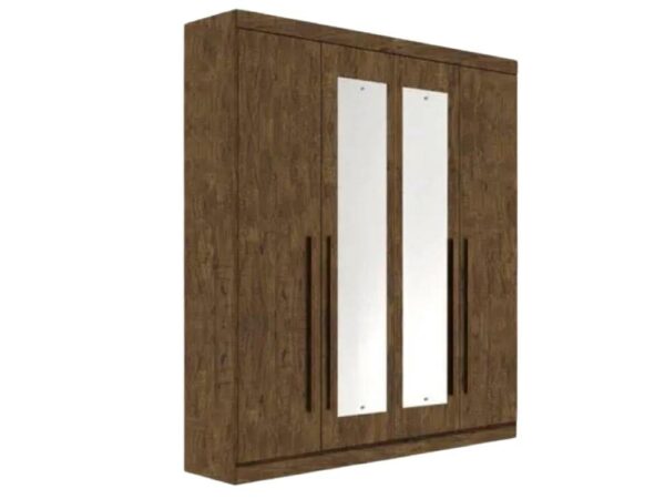 Guarda-Roupa Da Vinci Plus c/ espelho 4 portas e 3 gavetas – Ipê