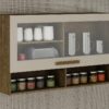 Armário de Cozinha Aéreo 1 porta Pérola REF 1200 – Ipê/Off white