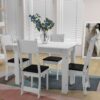 Mesa de Jantar Caribe Com 4 Cadeiras – Branco/Preto