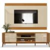 Rack Com Painel Legacy 2.0 75" – Off White/Cedro