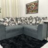 Conjunto de sofá de canto 2 x 3 lugares Félix – Cinza/Floral Flex