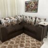 Conjunto de sofá de canto 2 x 3 lugares Félix – Marrom/Floral Flex