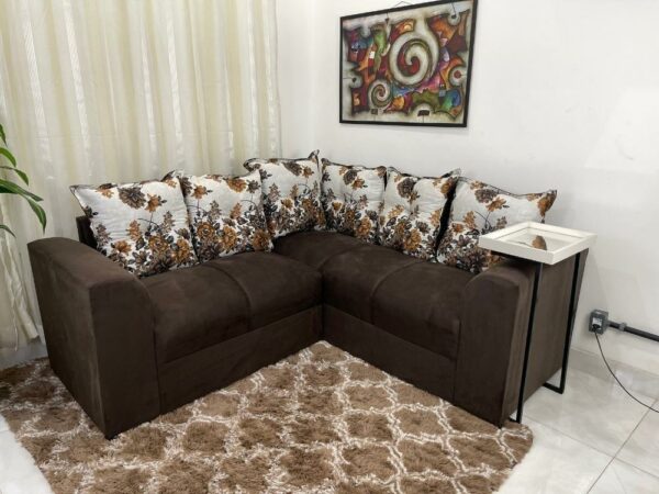Conjunto de sofá de canto 2 x 3 lugares Félix – Marrom/Floral Flex