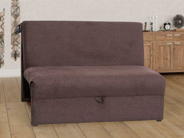 Sofá Cama Casal sem braço 1,30m – Marrom Suede
