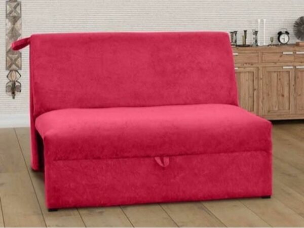 Sofá Cama Casal sem braço 1,30m – Vermelho Suede