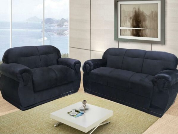 Conjunto Sofá 2 x 3 lugares Brasil – Preto Suede