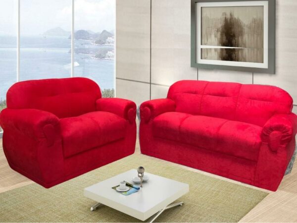 Conjunto Sofá 2 x 3 lugares Brasil – Vermelho Suede