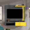 Painel Sun Flow 32” – Cimento/Amarelo