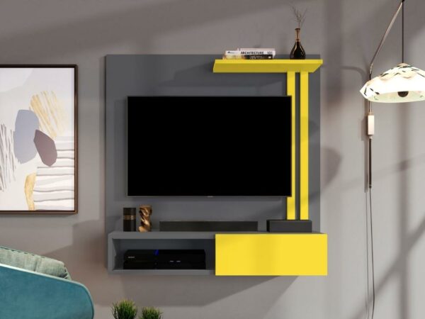 Painel Sun Flow 32” – Cimento/Amarelo