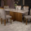 Mesa de Jantar Los Angeles 1.60x0.80 Com 6 Cadeiras Califórnia – Cinamomo/Off white/Avelã