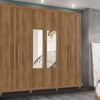 Guarda-Roupa Porto Bello Plus 6 portas com espelho – Mel