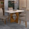 Mesa de Jantar Madri 1.20x0.80 Com 4 Cadeiras Califórnia – Cinamomo/Off white/Avelã