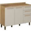 Balcão de cozinha 3 portas 2 gavetas Pérola REF 1200 – Cinamomo/Off white