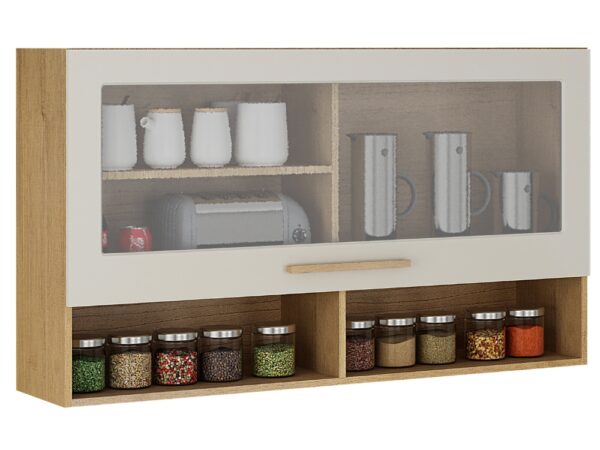 Armário de Cozinha Aéreo 1 porta Pérola REF 1200 – Cinamomo/Off white
