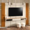 Painel Veyron 2.45 com Nicho 1.8 75” – Off White/Cedro