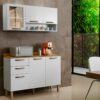 Combo Armário de Cozinha Aéreo  3 portas Reflecta  + Balcão 1.20 Valência – Branco