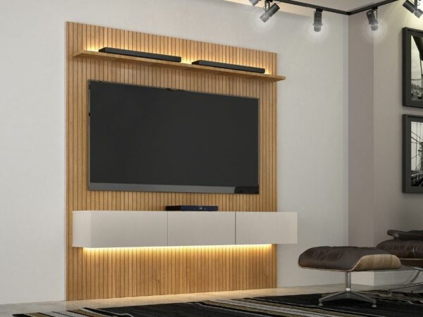Home Suspenso Curitiba 1.79 70" Com Led - Cinamomo/Off White