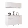 Combo Balcão com tampo e Aéreo Poquema 1,20 - Branco
