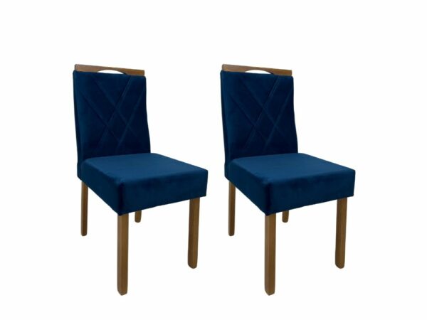 Conjunto Cadeiras Luana 2 unidade - Cinamomo / Azul
