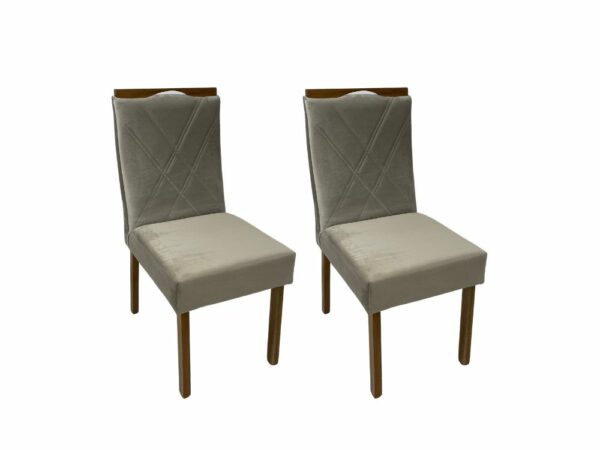 Conjunto Cadeiras Luana 2 unidade - Cinamomo/Bege