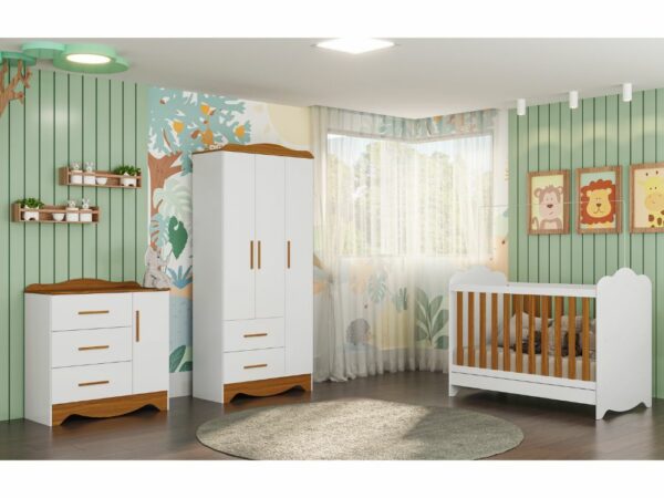 Quarto Completo Clara – Branco/Amendoado