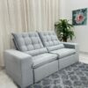 Sofá Retrátil Reclinável Small 2.00m - Prata Veludão