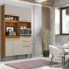 Armário Kit de Cozinha Dubai 4 Portas 2 Gavetas – Cinamomo/Off White