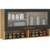 Armário de Cozinha Aéreo 1 porta Pérola REF 1200 – Cinamomo/Grafite