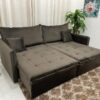 Sofá Cama/ Retrátil Suiça 2.20m - Marrom Veludo