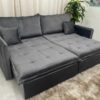 Sofá Cama/Retrátil Suiça 2.20m - Cinza Veludo