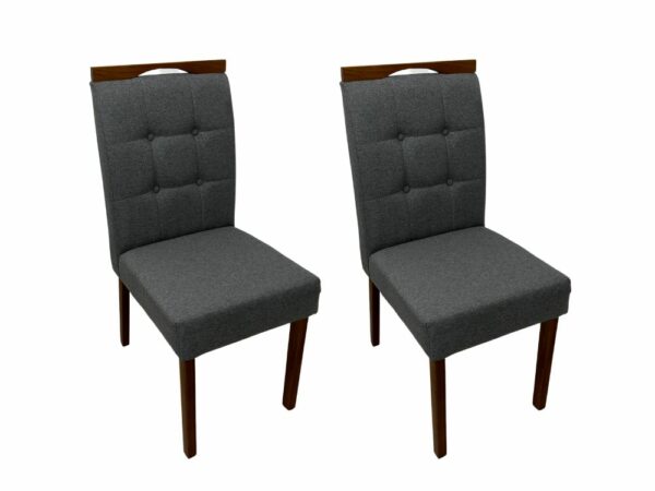 Conjunto Cadeiras Nicole 2 unidade - Cinamomo/Cinza