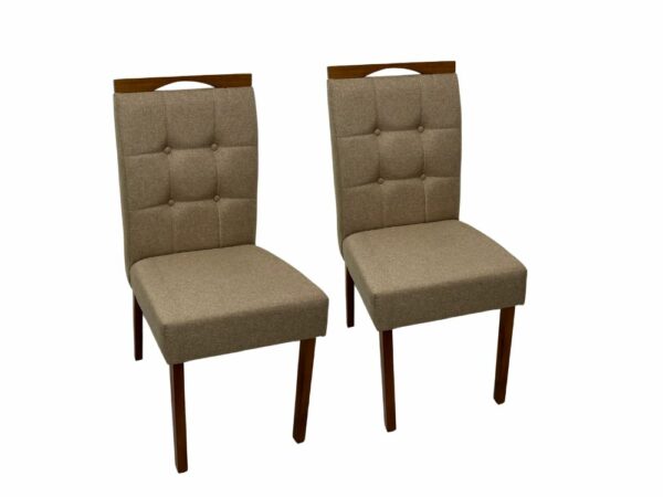 Conjunto Cadeiras Nicole 2 unidade - Cinamomo/Bege