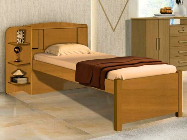 Cama solteiro Milênio Plus – Carvalho