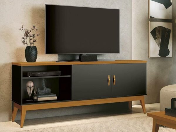 Rack Star 60″ – Preto/Cedro