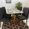 Mesa de Jantar Itália 1.20x0.80 Com 4 Cadeiras Califórnia – Cinamomo/Off White/Marrom