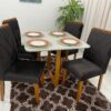 Mesa de Jantar Itália 0.90x0.90 Com 4 Cadeiras Califórnia – Cinamomo/Off White/Marrom