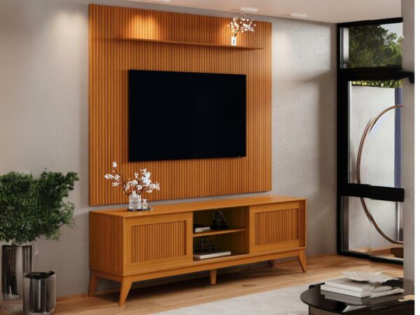 Rack King com Painel Avant 75″ –  Cedro