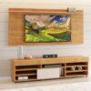 Rack Bela com Painel Ravena 55” – Mel/Off White