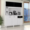 Armário Kit Cozinha Duda 1,20 – Branco/Preto