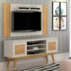 Rack Detroit Com Painel América  65" – Off White/Cinamomo