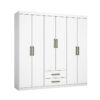 Guarda-Roupa Áries 6 portas e 2 gavetas – Branco