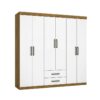 Guarda-Roupa Áries 6 portas e 2 gavetas – Freijo/Branco